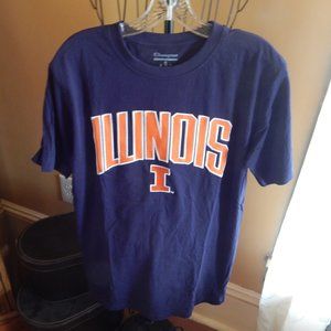 Champions Brand Illinois ILLINI Short Sleeve T-shirt - Size M - Embroidered